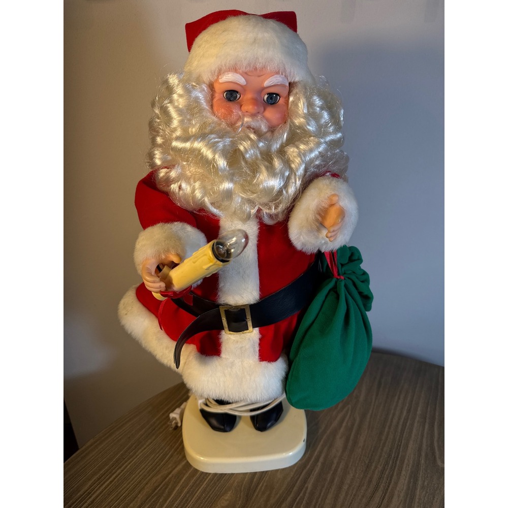 Vintage‎ Rennoc Animated Santa Claus Figure 24" Red Motion & Lighted Candle
